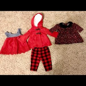 3 Month,  Pea Coat, Jacket, Floral Dresses, Red